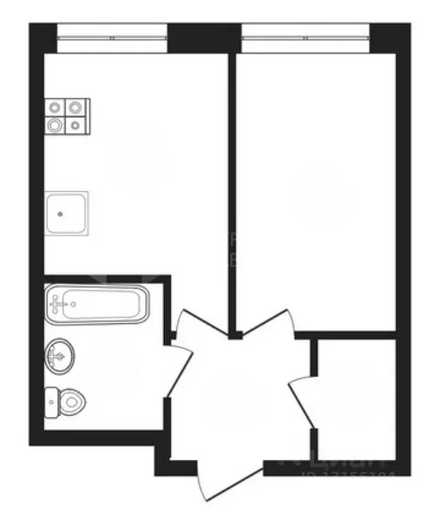 1-к кв. Тюменская область, Тюмень ул. Юрия Рогачева, 11к2 (31.0 м) - Фото 2