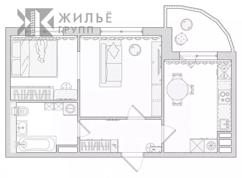 1-к кв. Татарстан, Казань пер. Дуслык, 6 (41.0 м) - Фото 1