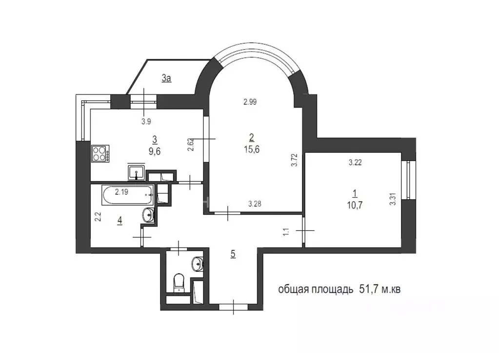 2-к кв. Москва Стандартная ул., 27 (51.9 м) - Фото 2