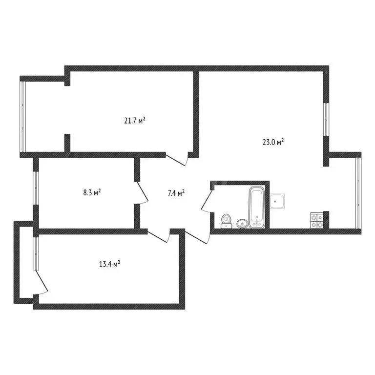 4-комнатная квартира: Черкесск, Фабричная улица, 6 (77.2 м) - Фото 2