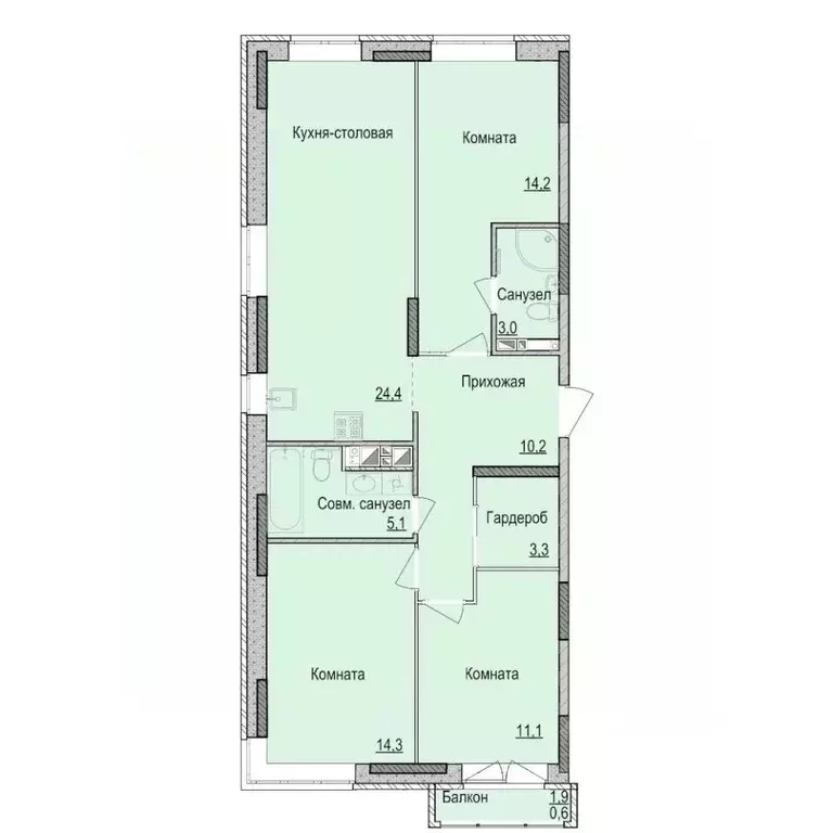 3-к кв. Удмуртия, Ижевск ул. Имени Репина, 35Ак3 (86.03 м) - Фото 0