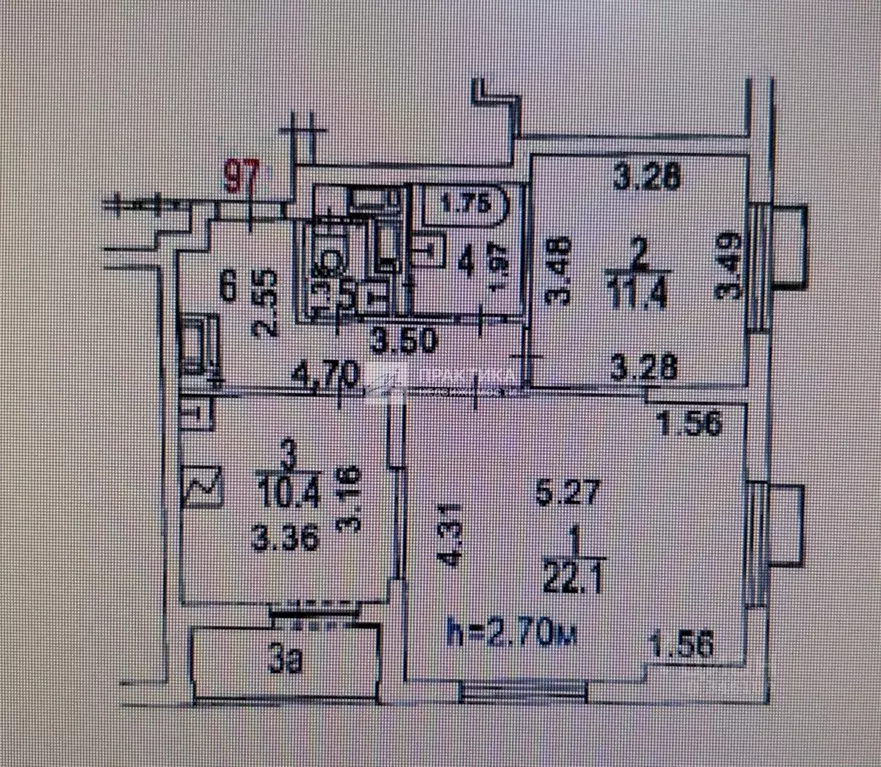 2-к кв. Москва Кантемировская ул., 41к1 (56.1 м) - Фото 2