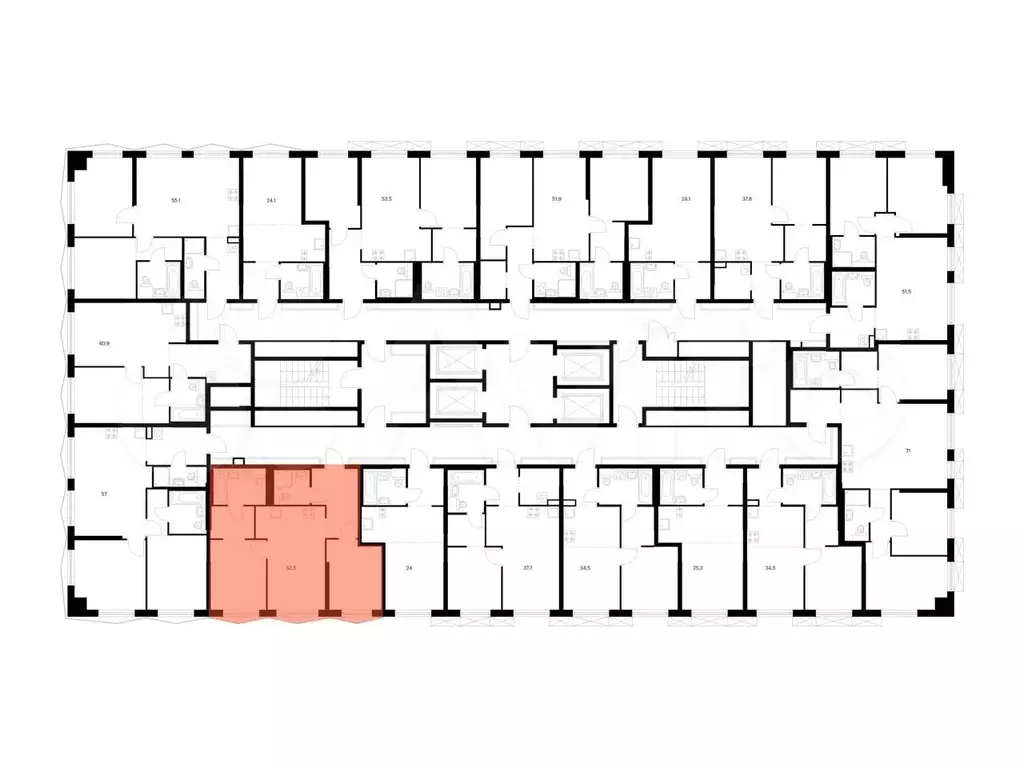 2-к. квартира, 52,5 м, 25/31 эт. - Фото 1