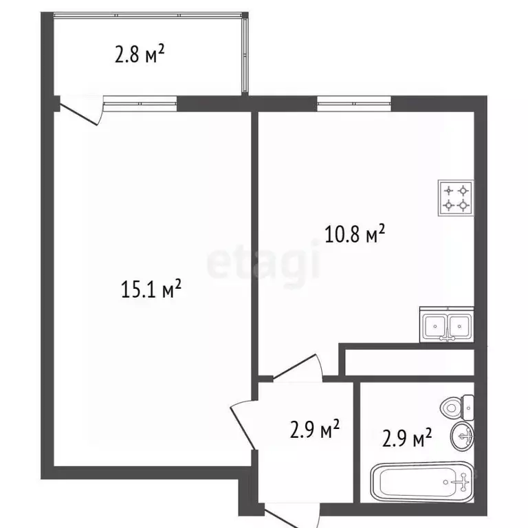 1-к кв. Санкт-Петербург ул. Доблести, 7к2 (32.5 м) - Фото 2