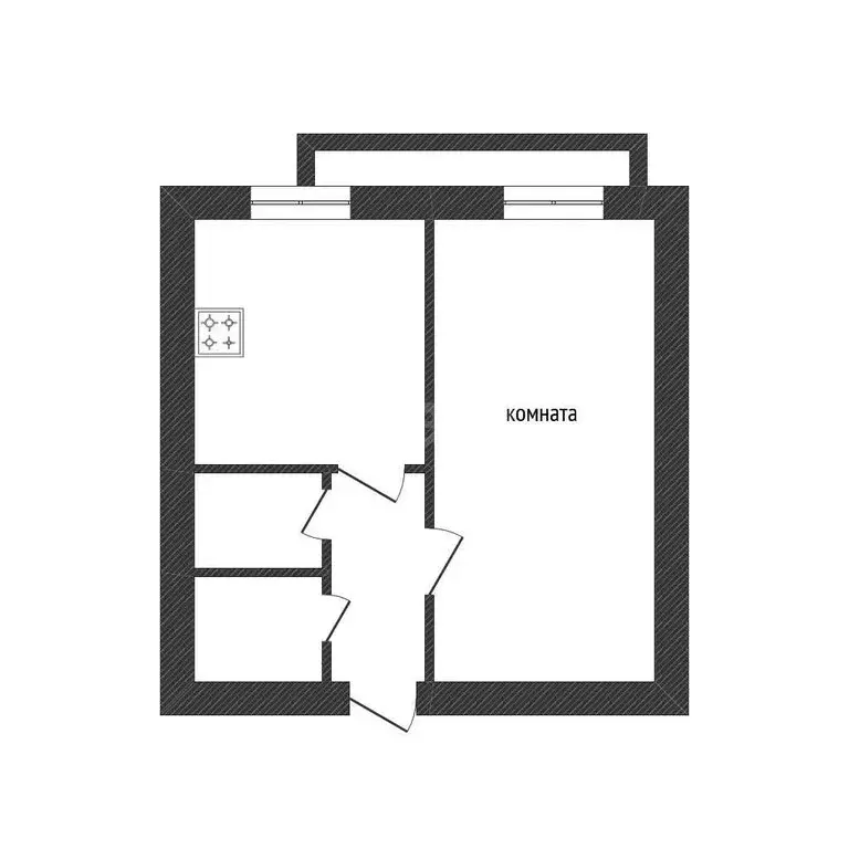 1-комнатная квартира: деревня Кисельня, Центральная улица, 12 (33.5 м) - Фото 1