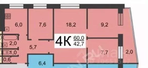 4-к кв. Нижегородская область, Нижний Новгород ул. Зайцева, 4 (60.0 м) - Фото 1