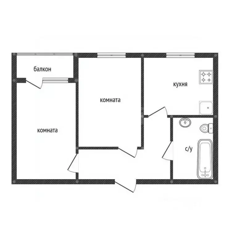 2-к кв. Башкортостан, Уфа ул. Максима Рыльского, 29/1 (45.0 м) - Фото 2