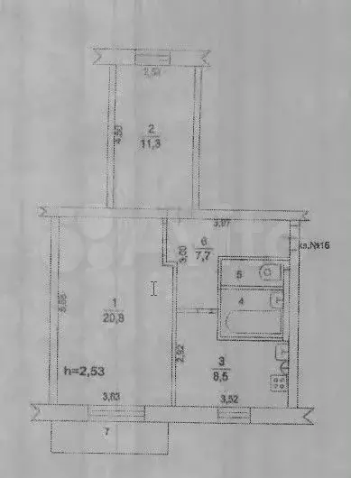 Аукцион: 2-к. квартира, 53,5 м, 3/3 эт. - Фото 0