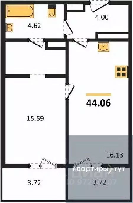 1-к кв. Воронежская область, Воронеж Краснознаменная ул., 72 (43.95 м) - Фото 0