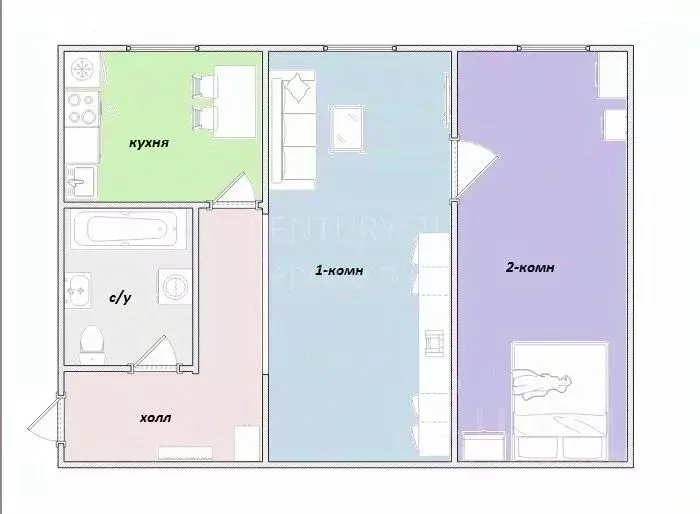 2-к кв. Московская область, Жуковский ул. Мясищева, 2 (45.0 м) - Фото 1
