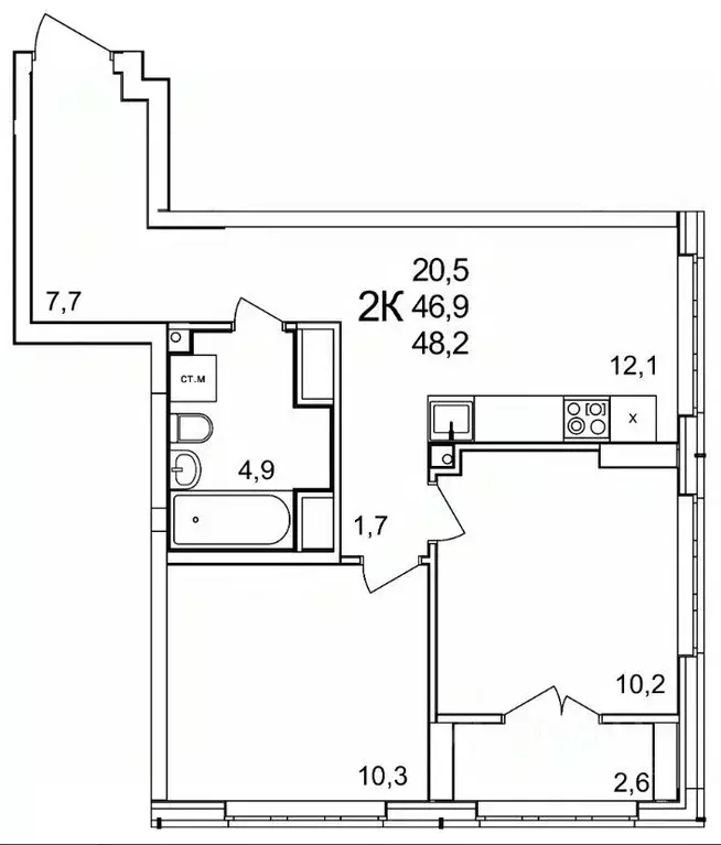 2-к кв. Нижегородская область, Нижний Новгород д. Анкудиновка, КМ ... - Фото 1
