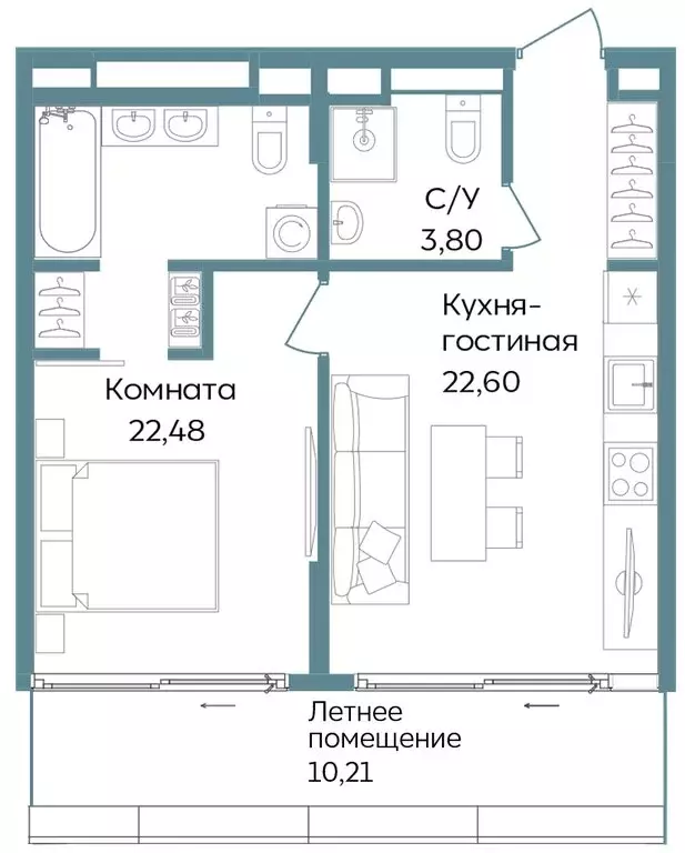 2-комнатная квартира: Республика Крым, Саки, курортный кластер Темпо ... - Фото 1