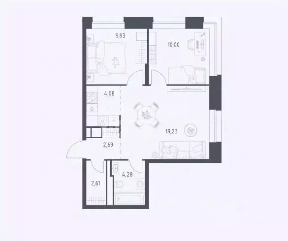 2-к кв. Москва Верейская ул., 41С9 (52.7 м) - Фото 1