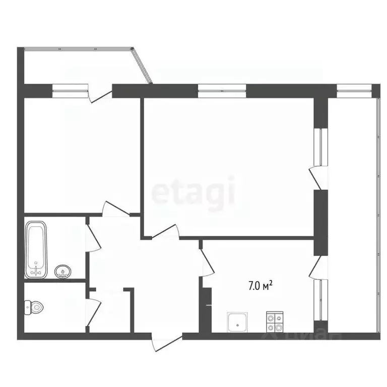 2-к кв. Севастополь ул. Гавена, 14А (49.8 м) - Фото 2
