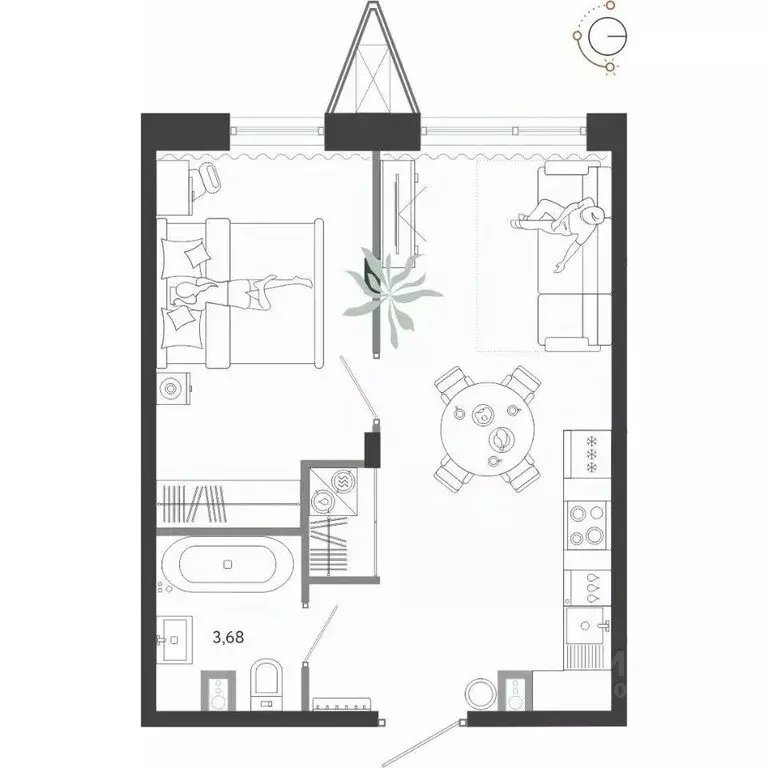 2-комнатная квартира: Владивосток, Бархатная улица, 13 (39 м) - Фото 2