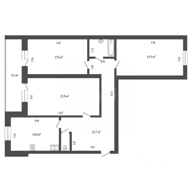 3-к кв. Псковская область, Псков Коммунальная ул., 44Б (103.4 м) - Фото 2