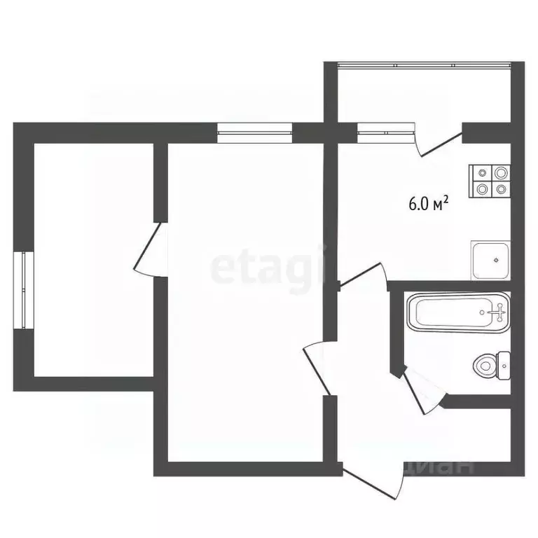 2-к кв. Ставропольский край, Кисловодск Терская ул. (35.4 м) - Фото 0