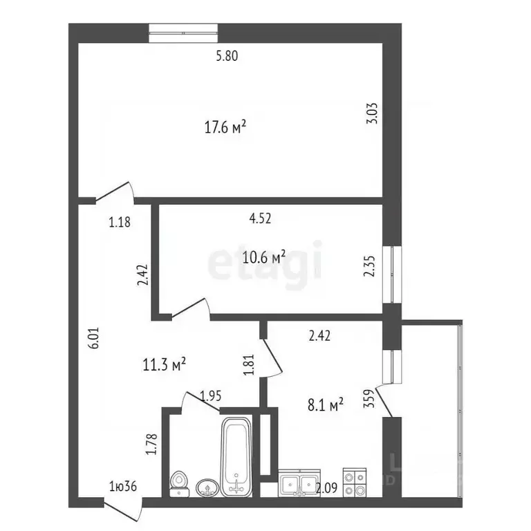 2-к кв. Архангельская область, Архангельск Соломбала исторический ... - Фото 2