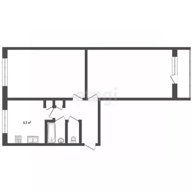 2-к кв. Мордовия, Лямбирский район, Пензятское с/пос, с. Пензятка ул. ... - Фото 1