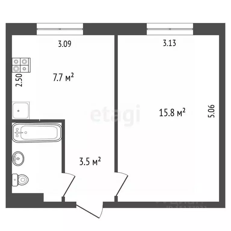 1-к кв. Ямало-Ненецкий АО, Ноябрьск просп. Мира, 61 (30.6 м) - Фото 2