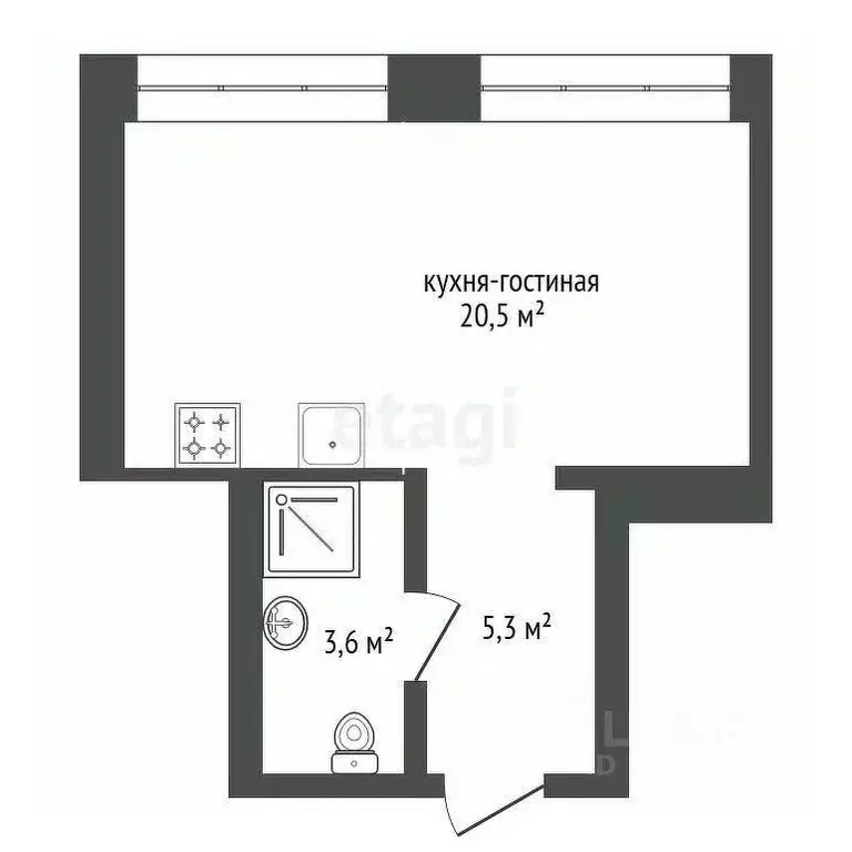 Студия Башкортостан, Уфа Зеленая Роща жилрайон, Урбаника жилой ... - Фото 1
