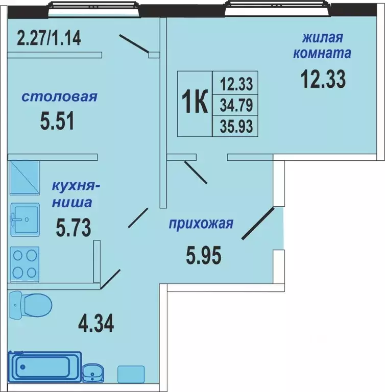 1-к кв. Новосибирская область, Новосибирск Бронная ул., 2/6с (36.0 м) - Фото 0