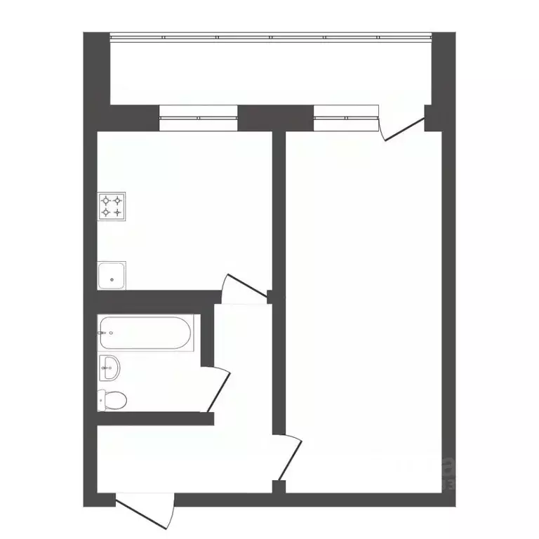 1-к кв. Тюменская область, Тюмень ул. Лесопарковая, 17 (35.7 м) - Фото 1