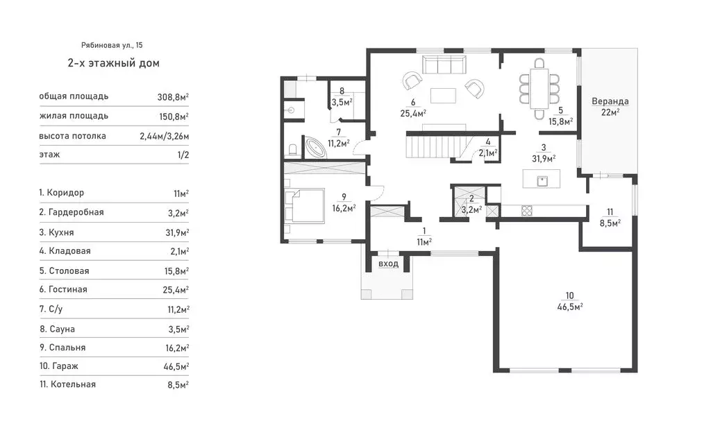 Дом в Санкт-Петербург, Рябиновая улица, 15 (350 м) - Фото 1