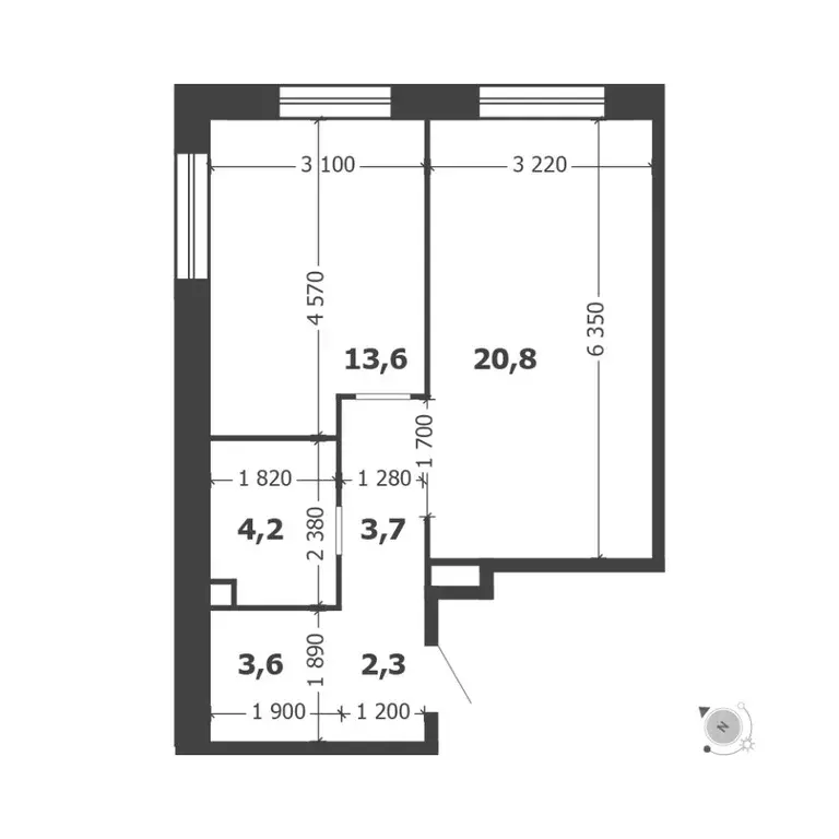 1-к кв. Москва проезд Проектируемый № 7021А (48.2 м) - Фото 0