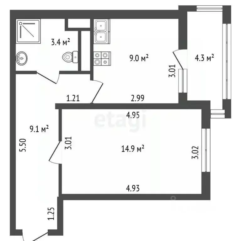 1-к кв. Санкт-Петербург просп. Ветеранов, 171к5 (36.4 м) - Фото 1