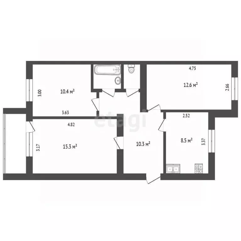 3-к кв. Омская область, Омск Привокзальный мкр, ул. Артема Избышева, ... - Фото 2