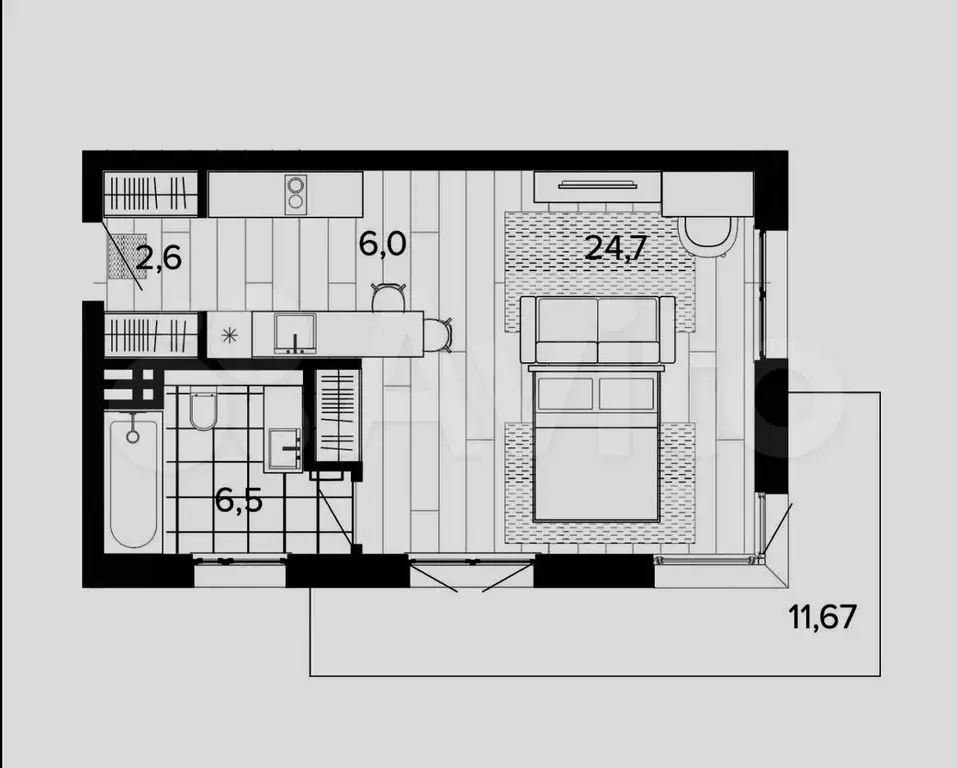 1-к. квартира, 51,5 м, 7/9 эт. - Фото 0