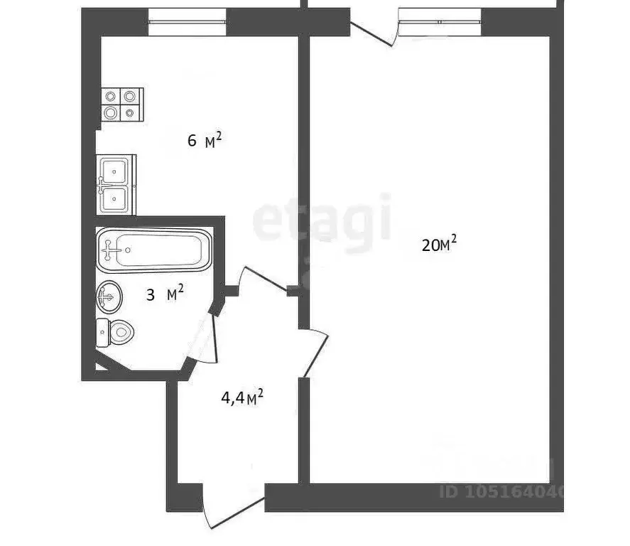 1-к кв. Крым, Феодосия ул. Габрусева, 2 (31.4 м) - Фото 2