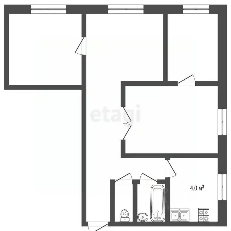 4-к кв. Ярославская область, Рыбинск ул. Бабушкина, 1 (60.5 м) - Фото 1
