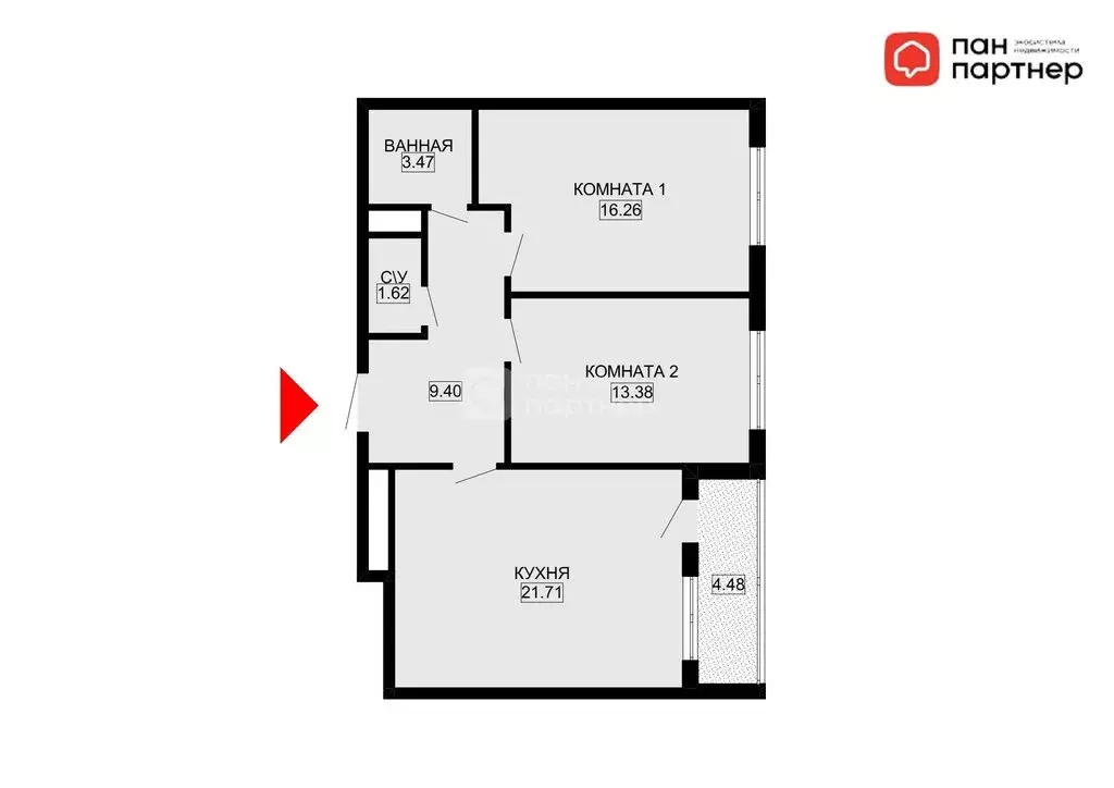 2-комнатная квартира: Санкт-Петербург, Кубинская улица, 76к1 (64.7 м) - Фото 1