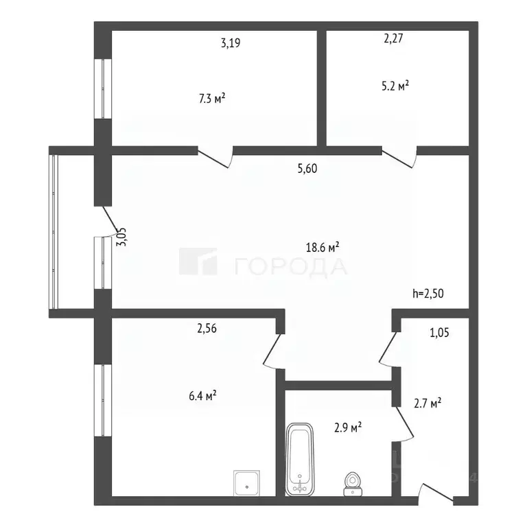 2-к кв. Алтайский край, Барнаул ул. Малахова, 45/116 (43.1 м) - Фото 2