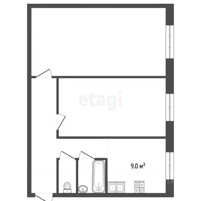 2-к кв. Владимирская область, Петушки Лесная ул., 22 (44.7 м) - Фото 2