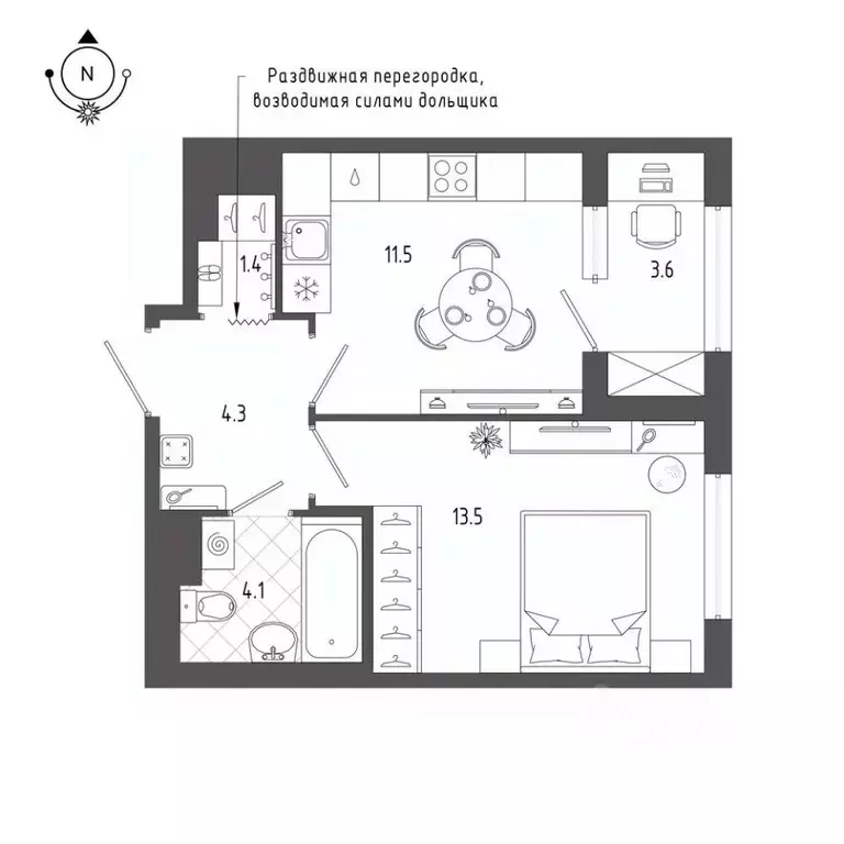 1-к кв. Санкт-Петербург бул. Измайловский, 9 (36.6 м) - Фото 0