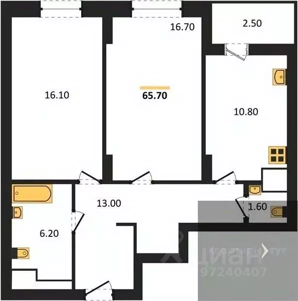 2-к кв. Воронежская область, Воронеж ул. Урицкого, 137 (65.7 м) - Фото 0