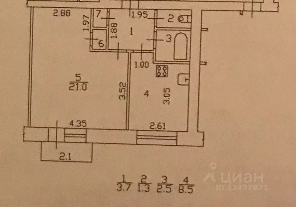 1-к кв. Санкт-Петербург просп. Большой Васильевского острова, 47 (37.8 ... - Фото 2