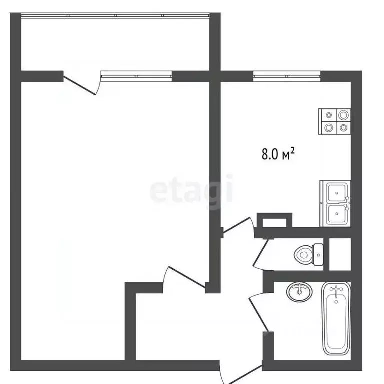 1-к кв. Чувашия, Канаш ул. Репина, 18 (33.4 м) - Фото 2