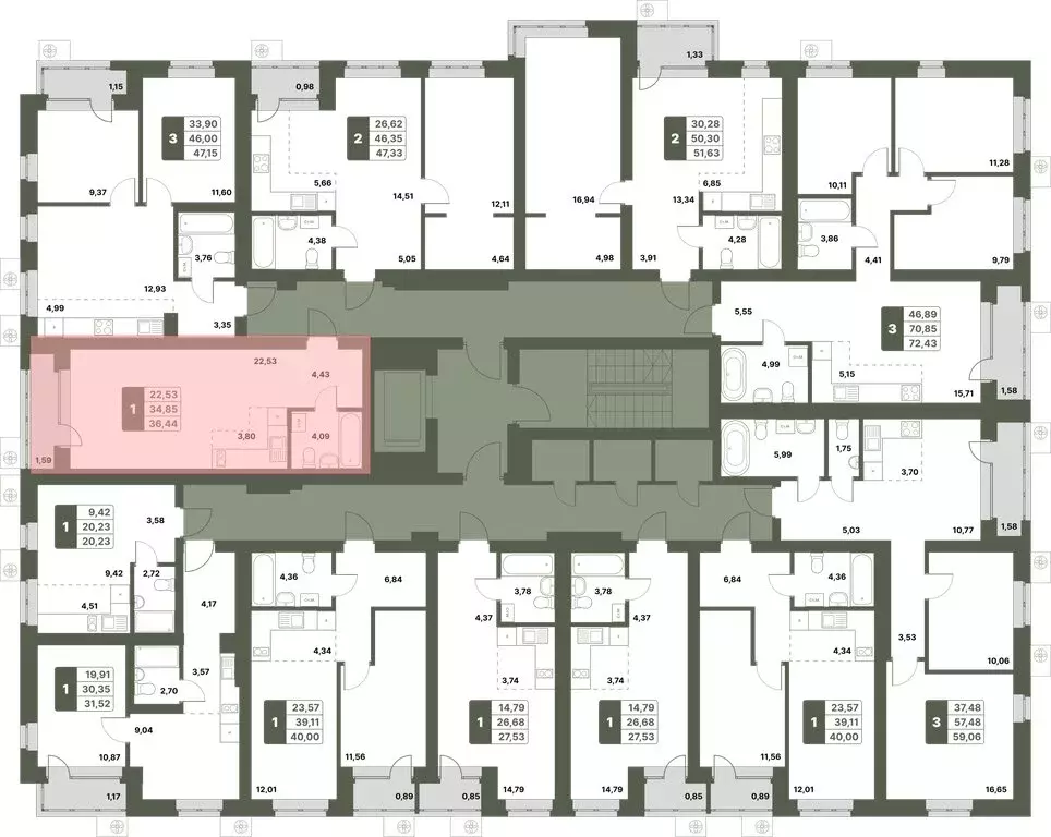 1-комнатная квартира: Уфимский район, село Миловка (36.44 м) - Фото 1