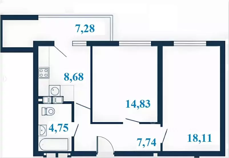 2-к кв. Волгоградская область, Волгоград ул. Клары Цеткин, 1А (57.75 ... - Фото 1