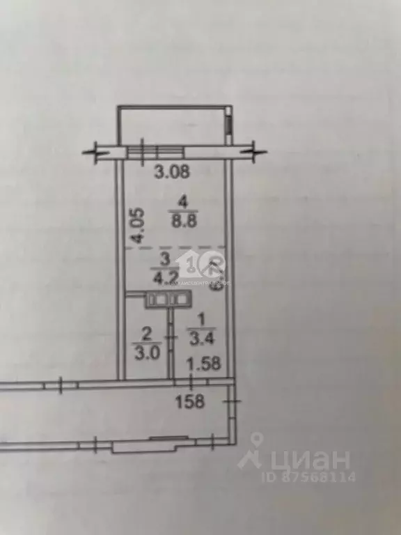 Студия Новосибирская область, Новосибирск Весенний мкр, ул. Заречная, ... - Фото 2