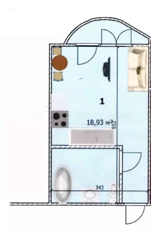 Студия Татарстан, Казань ул. Четаева, 62 (20.0 м) - Фото 1