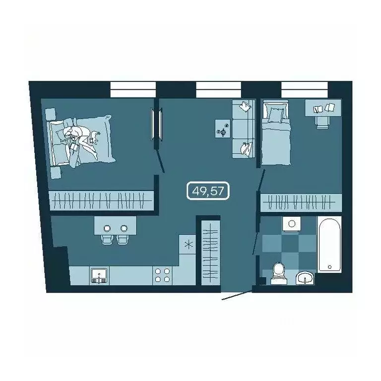 3-к кв. Приморский край, Владивосток ул. Борисенко (49.57 м) - Фото 1