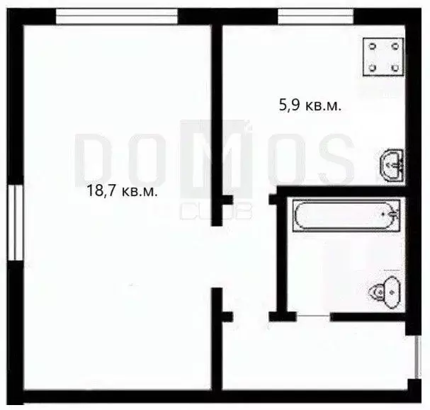 Квартира, 1 комната, 30.6 м - Фото 0