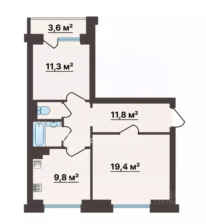 2-к кв. Санкт-Петербург Бухарестская ул., 112 (55.9 м) - Фото 1