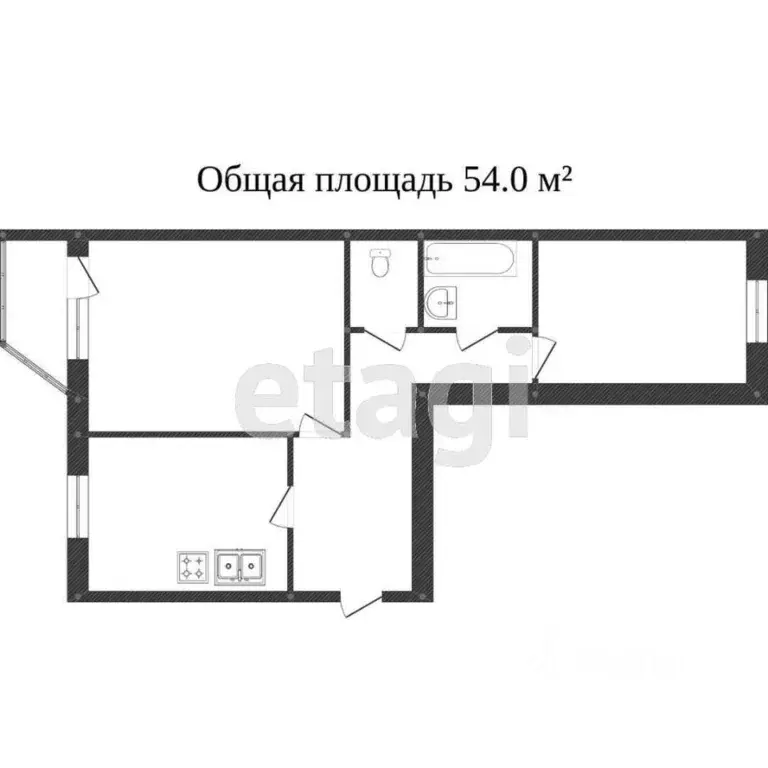 2-к кв. Ханты-Мансийский АО, Сургут ул. Губкина, 9 (53.9 м) - Фото 1