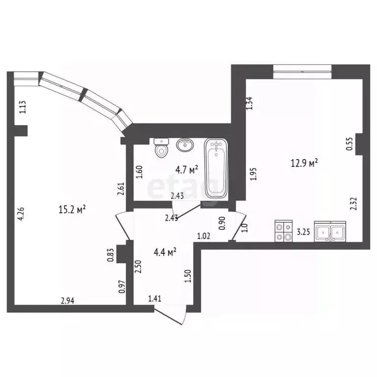 1-к кв. Краснодарский край, Анапа ул. Крылова, 113к4 (37.0 м) - Фото 1